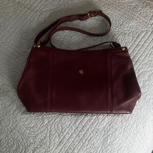 John Romain Vintage Burgundy Leather Shoulder Bag